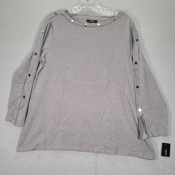 Alfani Womens Grey Sliver Embellished Pullover Sweater   Size P/L - Picture 1 of 10